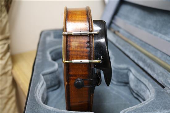 A late 19th century east European cased violin